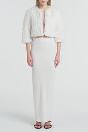 IVORY CREPE BIAS SKIRT