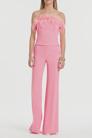 ROSE PINK CREPE FEATHER TOP