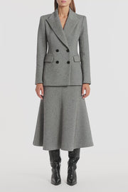 TWILL COATING FLARE SKIRT