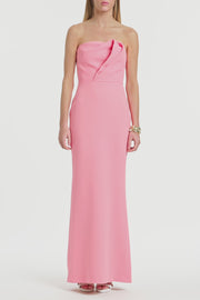 ROSE PINK CREPE SCULPTURAL GOWN