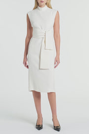 IVORY CREPE STRISCIA DRESS