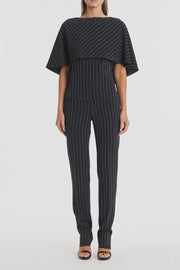NAVY PINSTRIPE SLIM LEG PANT