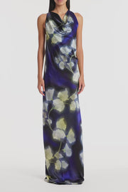 CALLA LILY SILK VISCOSE COWL FRONT GOWN
