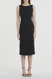 BLACK CREPE SHEATH DRESS