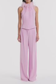 FLOSS CREPE FEATHER DETAIL BODICE