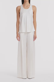 IVORY SATIN ACETATE RACER TANK