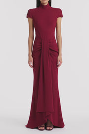 CABERNET CREPE CAP SLEEVE GOWN