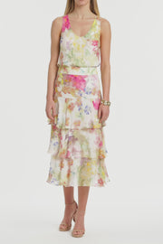 ETHEREA BLOOM TIERED RUFFLE SKIRT