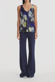 DEEP BLUE PONTE WIDE LEG PANT