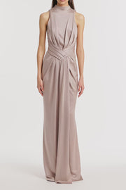 MOUSSE JERSEY TWIST FRONT MAXI DRESS
