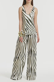 BOLD STRIPE PRINT SCOOP NECK CAMI