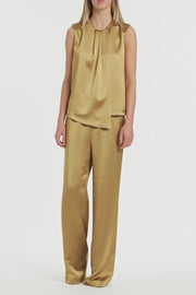 OLD GOLD LUSTRE SATIN ELASTIC PANT