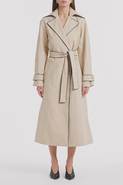 BONE LUXE COTTON DRILL TRENCH COAT