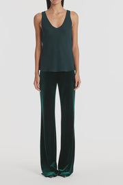 HUNTER GREEN GEORGETTE SCOOP CAMI