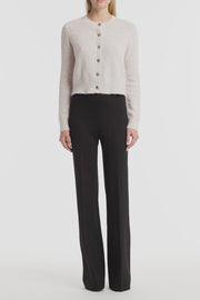 IVORY BRUSHED KNIT CARDIGAN