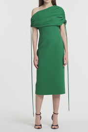 JADE CREPE COULISSE SHRUG DRESS