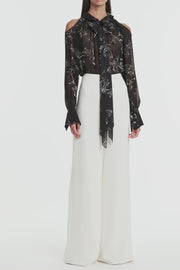 IVORY CREPE PALAZZO PANT