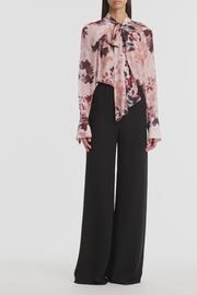 FIORI ETEREA GEORGETTE  BLOUSON SLEEVE TOP