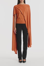 RUSSET METALLIC MERINO KNIT WRAP