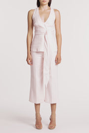ROSA LINEN V-NECK WRAP TOP