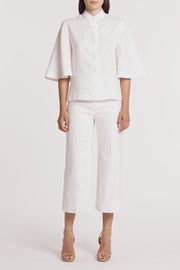 IVORY LINEN BOX SLEEVE SHIRT