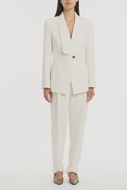 IVORY CREPE SHAWL COLLAR JACKET