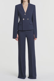 NAVY CREPE MONETA ROME JACKET
