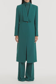 SERPENTINE CREPE SHAWL COLLAR COAT