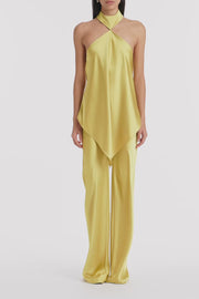 PEAR LUSTRE SATIN NECK DETAIL TOP