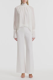 IVORY GEORGETTE HIGH LOW BLOUSE