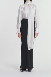 BLACK CREPE BIAS SKIRT