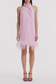 FLOSS CREPE FEATHER MINI DRESS
