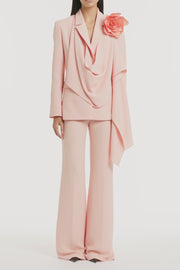 PALE ROSE CREPE SCARF JACKET