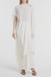 IVORY GEORGETTE CASCATA WRAP