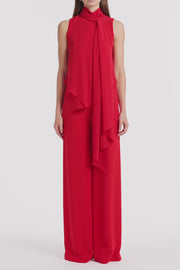 RED GEORGETTE TIE TOP