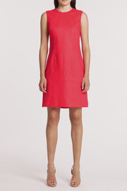 SCARLATTO LINEN SHEATH MINI DRESS