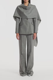 GREY MELANGE WOOL SUITING PANT