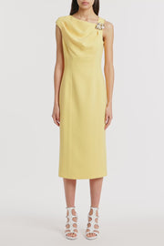 POLLEN CREPE LEAF MIDI DRESS