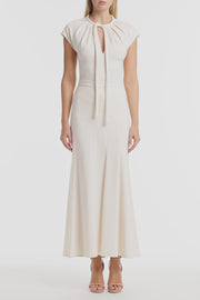 IVORY PONTE TIE DETAIL TOP