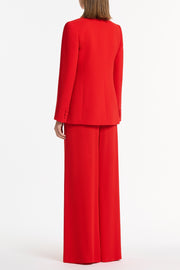 RED CREPE PALAZZO  PANT