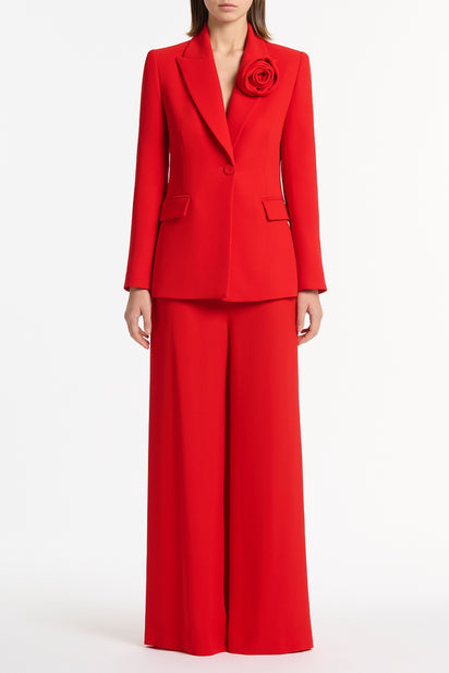 RED CREPE ROSE JACKET