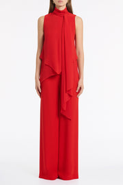 RED GEORGETTE TIE TOP