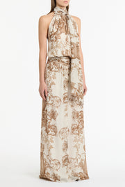 RENAISSANCE GEORGETTE HALTER DRESS