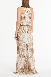 RENAISSANCE GEORGETTE HALTER DRESS