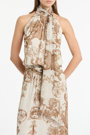 RENAISSANCE GEORGETTE HALTER DRESS