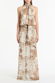 RENAISSANCE GEORGETTE HALTER DRESS