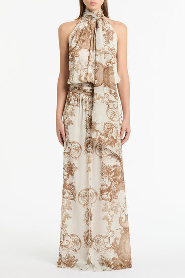 RENAISSANCE GEORGETTE HALTER DRESS