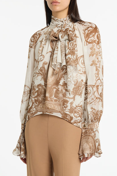 RENAISSANCE GEORGETTE HIGH LOW BLOUSE