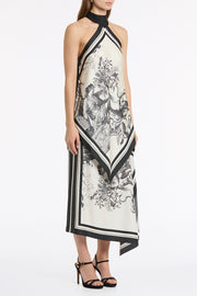ROCOCO SILK TWILL NECK DETAIL TOP