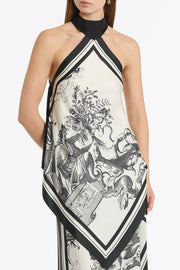 ROCOCO SILK TWILL NECK DETAIL TOP